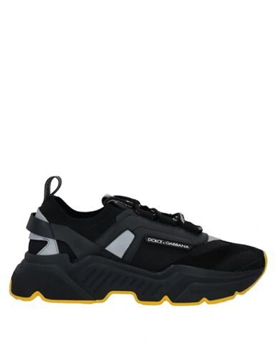 Shop Dolce & Gabbana Man Sneakers Black Size 9 Polyester, Viscose, Calfskin, Cotton, Acetate