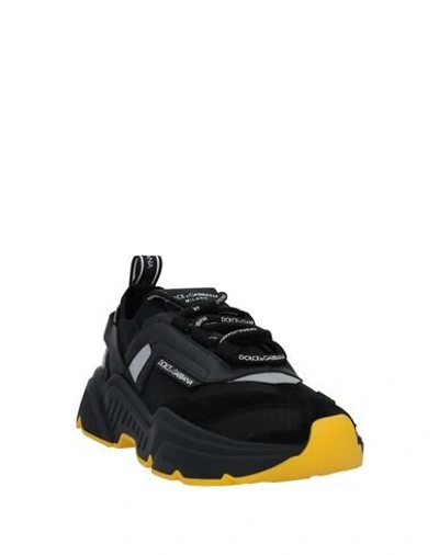 Shop Dolce & Gabbana Man Sneakers Black Size 9 Polyester, Viscose, Calfskin, Cotton, Acetate