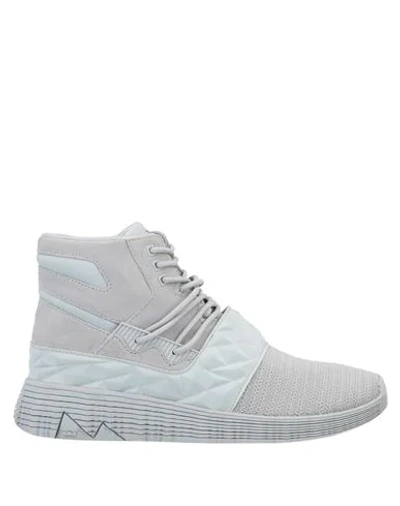 Shop Supra Man Sneakers Light Grey Size 9 Textile Fibers, Soft Leather