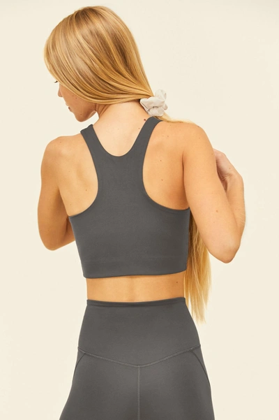 Girlfriend Collective Moon Topanga Halter Bra In Gray