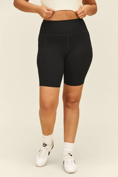 Shop Girlfriend Collective Black High-rise Bike Short In Multicolor