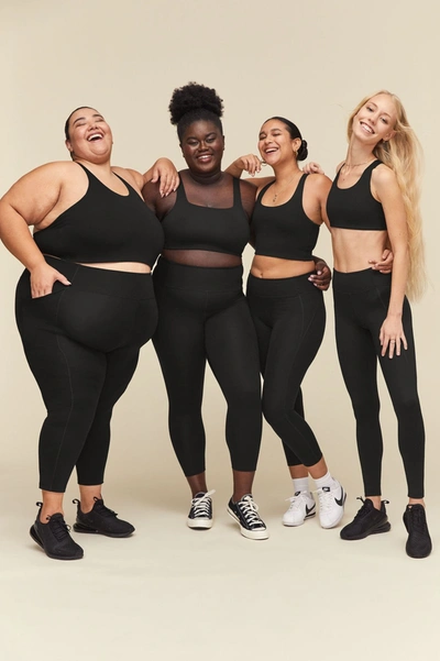Girlfriend Collective High Rise Full Length Recycled Compression Leggings Black In Multicolor
