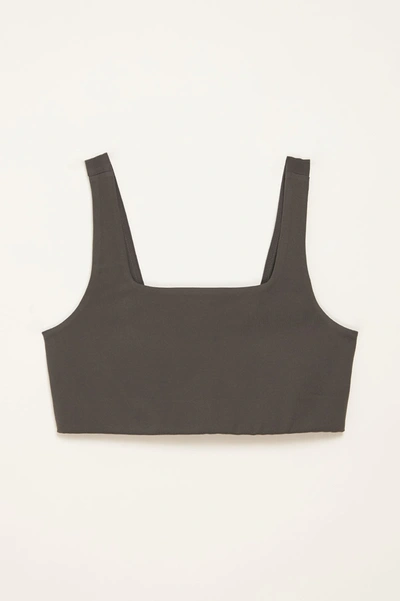 Shop Girlfriend Collective Moon Tommy Cropped Bra In Gray