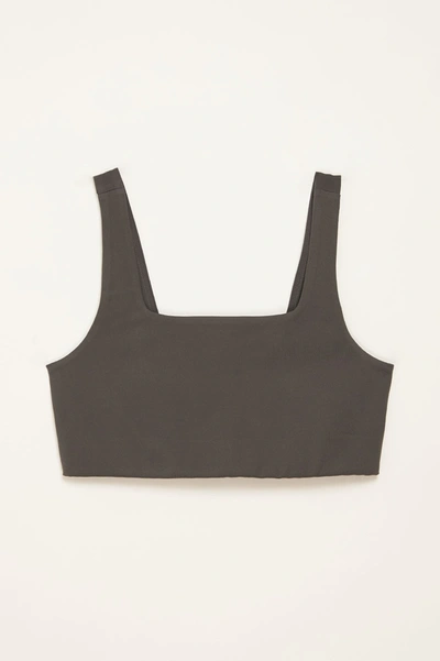 Girlfriend Collective Moon Tommy Cropped Bra In Gray