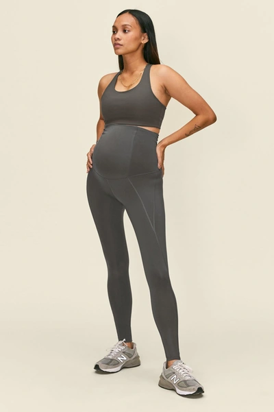 Shop Girlfriend Collective Smoke Maternity Legging In Gray