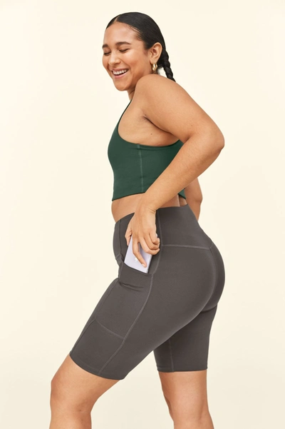 Girlfriend Collective Moon High-rise Pocket Bike Short In Gray