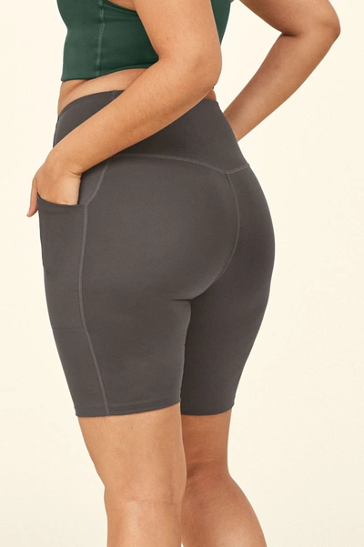Girlfriend Collective Moon High-rise Pocket Bike Short In Gray