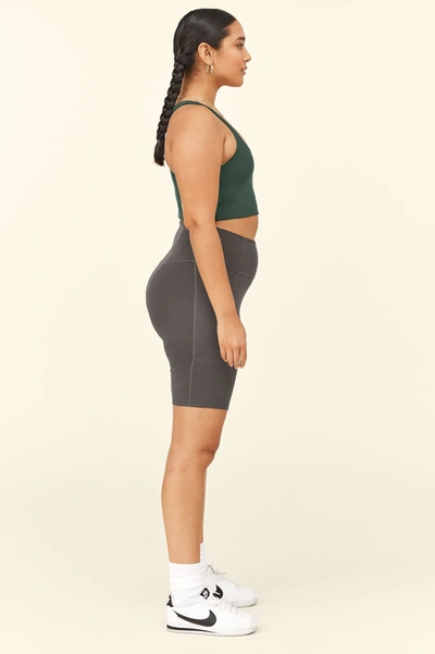 Girlfriend Collective Moon High-rise Pocket Bike Short In Gray