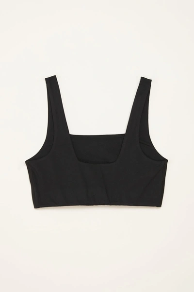 Girlfriend Collective Black Tommy Cropped Bra In Multicolor