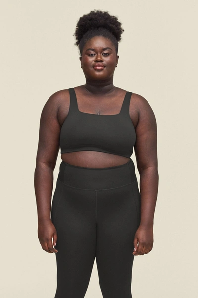 Girlfriend Collective Black Tommy Cropped Bra In Multicolor