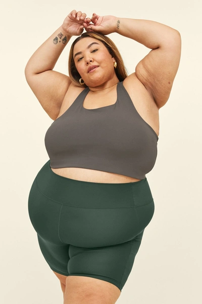 Girlfriend Collective Moon Paloma Racerback Bra In Gray