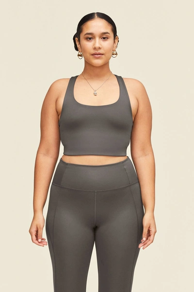 Girlfriend Collective Moon Paloma Racerback Bra In Gray