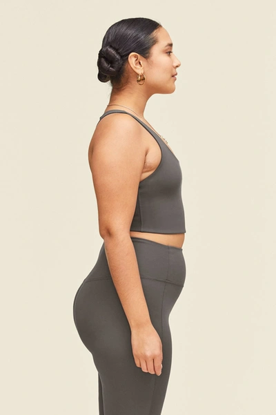 Girlfriend Collective Moon Paloma Racerback Bra In Gray
