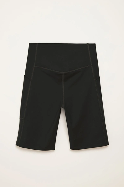 Girlfriend Collective Black High-rise Pocket Bike Short In Multicolor