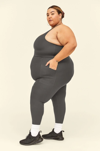 Girlfriend Collective Grey High-rise Compressive Leggings In Gray