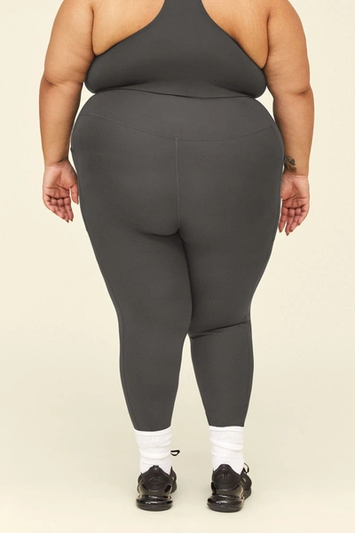 Girlfriend Collective Grey High-rise Compressive Leggings In Gray