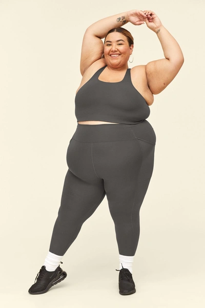Girlfriend Collective Grey High-rise Compressive Leggings In Gray