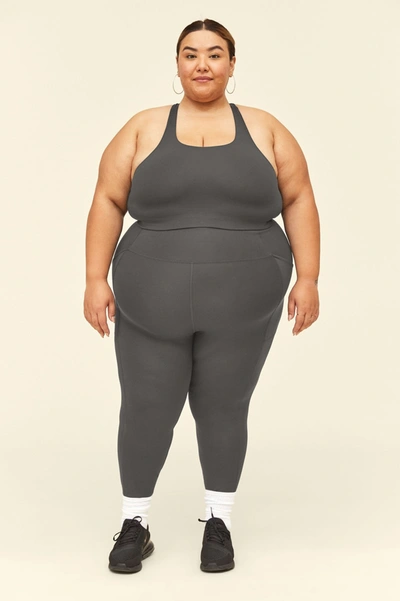 Girlfriend Collective Grey High-rise Compressive Leggings In Gray