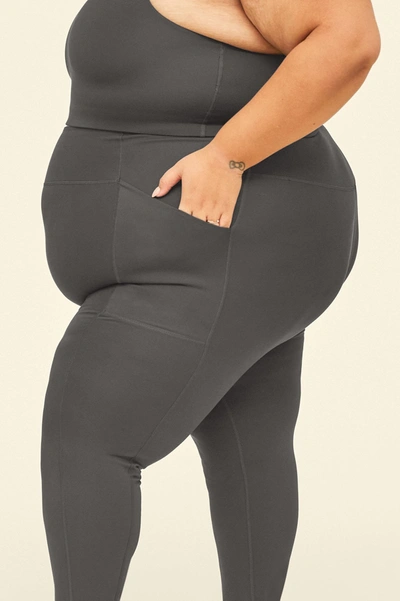 Girlfriend Collective Grey High-rise Compressive Leggings In Gray
