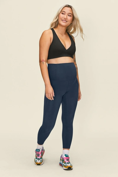 Shop Girlfriend Collective Midnight Maternity Legging In Blue