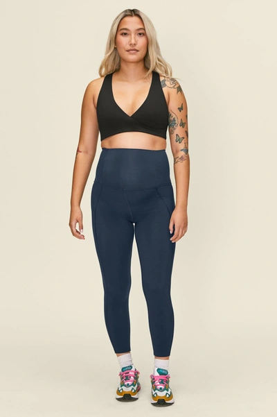Shop Girlfriend Collective Midnight Maternity Legging In Blue