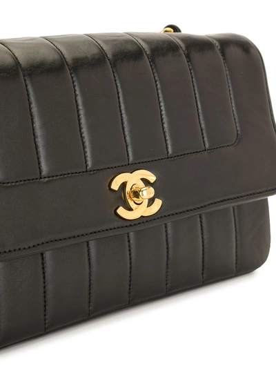 Pre-owned Chanel 1992 Mademoiselle Shoulder Bag In Black