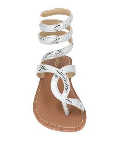 Shop Cb Fusion Woman Thong Sandal Silver Size 7 Soft Leather