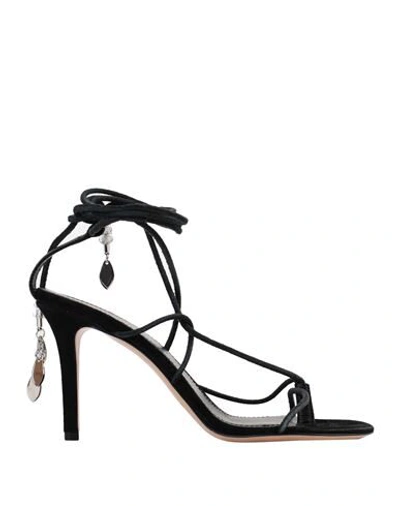 Shop Isabel Marant Woman Sandals Black Size 6 Calfskin, Goat Skin