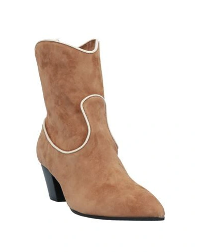 Shop L'autre Chose L' Autre Chose Woman Ankle Boots Camel Size 7 Soft Leather In Beige
