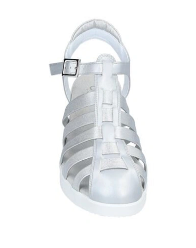 Shop Agile By Rucoline Woman Sandals Silver Size 11 Textile Fibers