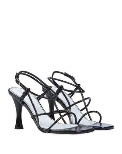 Proenza Schouler Square-toe Leather Sandals In Black