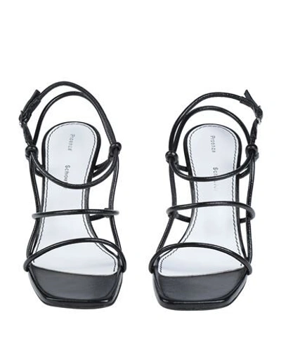 Proenza Schouler Square-toe Leather Sandals In Black