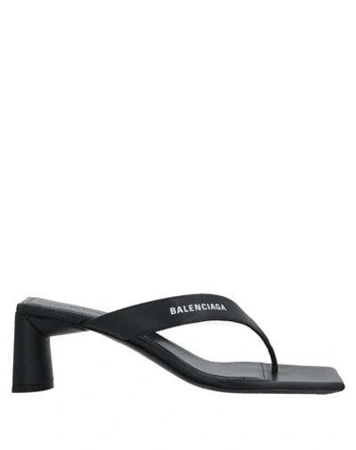 Shop Balenciaga Toe Strap Sandals In Black