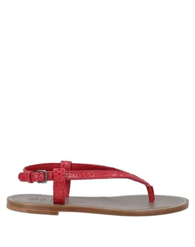Shop Brunello Cucinelli Toe Strap Sandals In Red