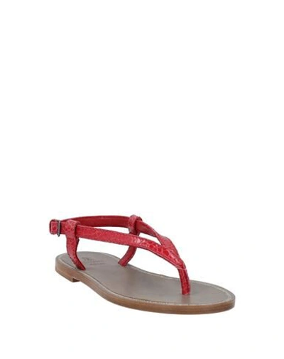 Shop Brunello Cucinelli Toe Strap Sandals In Red