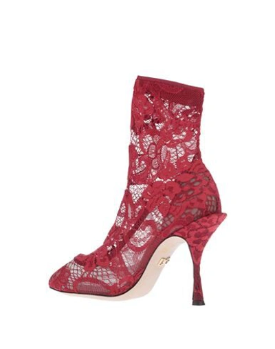 Shop Dolce & Gabbana Woman Ankle Boots Red Size 7.5 Textile Fibers