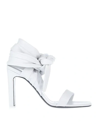 Shop Attico The  Woman Sandals White Size 7.5 Soft Leather