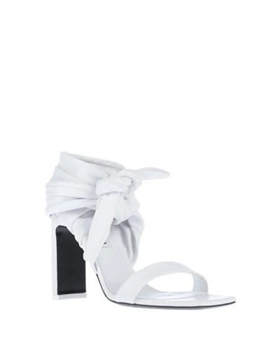 Shop Attico The  Woman Sandals White Size 7.5 Soft Leather