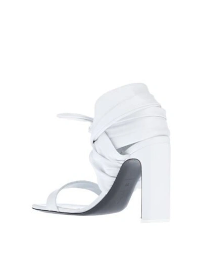 Shop Attico The  Woman Sandals White Size 7.5 Soft Leather