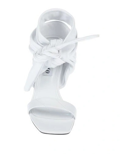 Shop Attico The  Woman Sandals White Size 7.5 Soft Leather