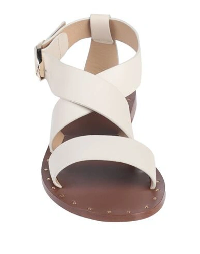 Shop Doucal's Woman Sandals Ivory Size 5 Soft Leather In White