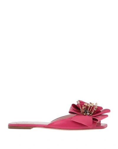 Shop Roger Vivier Woman Sandals Fuchsia Size 6 Soft Leather In Pink