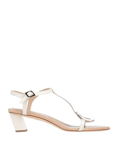 Shop Roger Vivier Woman Sandals Ivory Size 4.5 Soft Leather In White