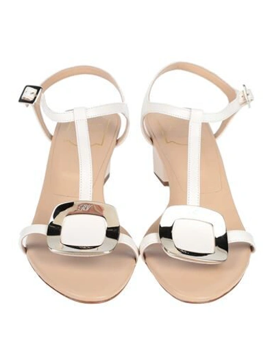 Shop Roger Vivier Woman Sandals Ivory Size 4.5 Soft Leather In White