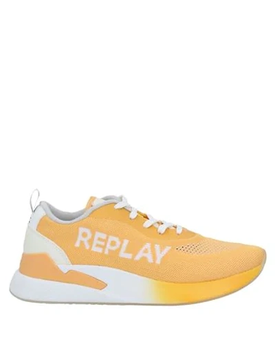 Shop Replay Sneakers In Ocher