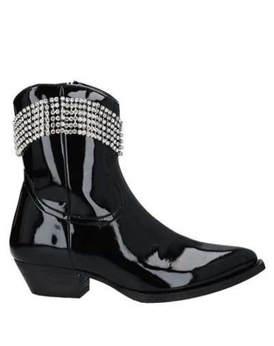 Shop Chiara Ferragni Woman Ankle Boots Black Size 5 Textile Fibers