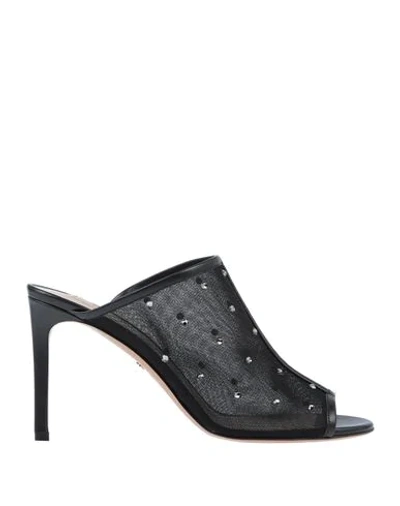 Shop Valentino Garavani Woman Sandals Black Size 6.5 Soft Leather, Textile Fibers