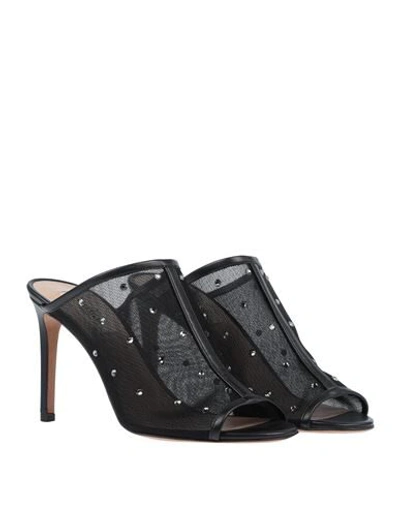 Shop Valentino Garavani Woman Sandals Black Size 6.5 Soft Leather, Textile Fibers