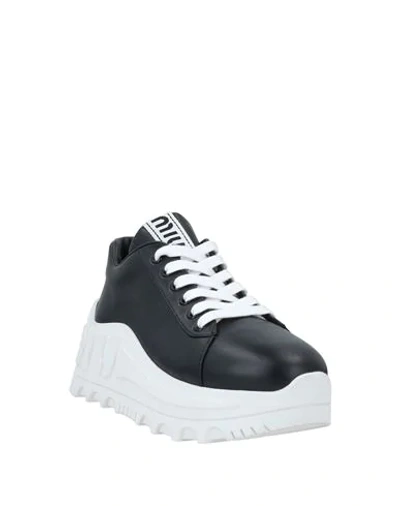Shop Miu Miu Woman Sneakers Black Size 9.5 Soft Leather