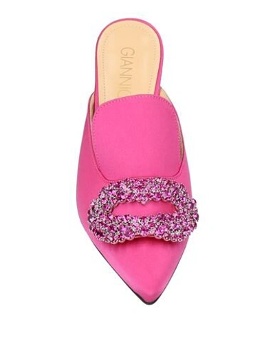 Shop Giannico Woman Mules & Clogs Fuchsia Size 6 Textile Fibers In Pink